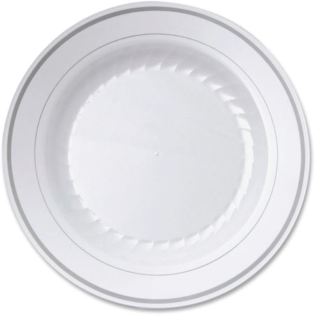 Masterpiece 9’’ Heavyweight Plates Diameter White 10 / Pack Picnic Party Disposable Plastic Body (WNARSMP91210W)