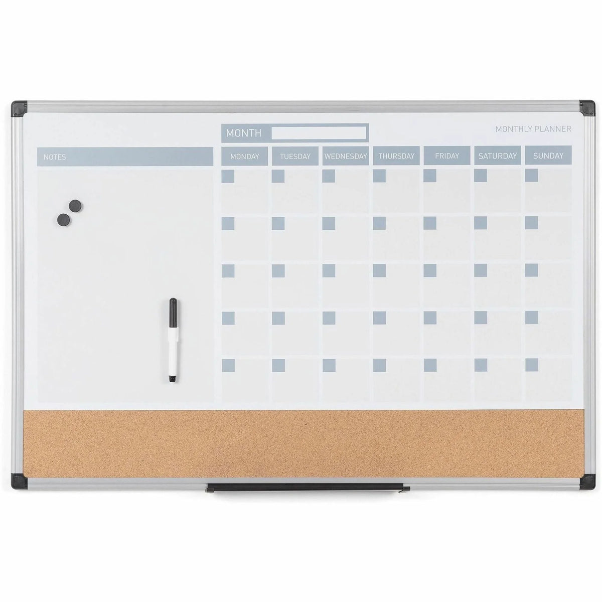 MasterVision 3-in-1 Monthly Dry-Erase Calendar Board - Stay Organized in Style - Combo Boards