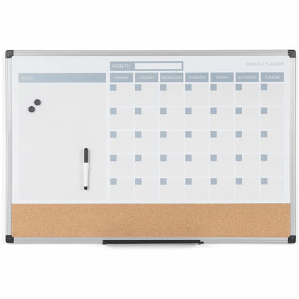 MasterVision 3-in-1 Monthly Dry-Erase Calendar Board - Stay Organized in Style - Combo Boards