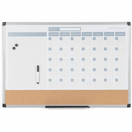 MasterVision 3-in-1 Monthly Dry-Erase Calendar Board - Stay Organized in Style - Combo Boards