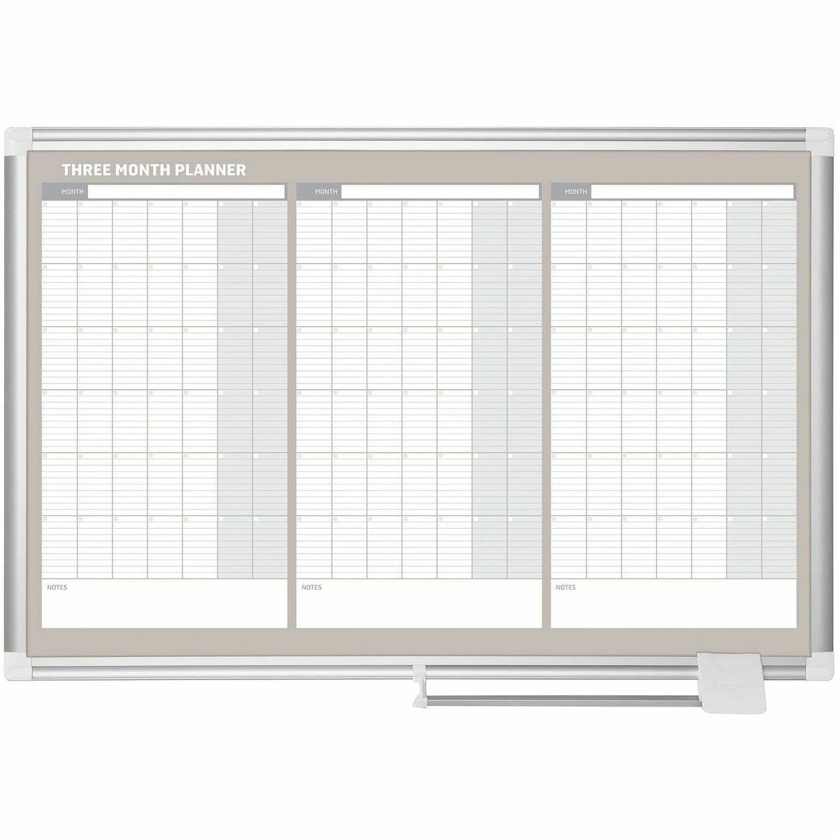 MasterVision 3-Month Calendar Board: 36’’x24’’ White Lacquered Steel Surface - Boards