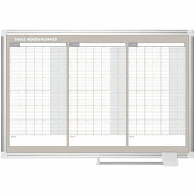 MasterVision 3-Month Calendar Board: 36’’x24’’ White Lacquered Steel Surface - Boards