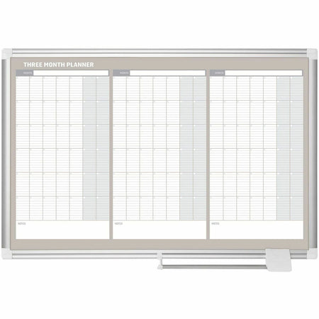 MasterVision 3-Month Calendar Board: 36’’x24’’ White Lacquered Steel Surface - Boards