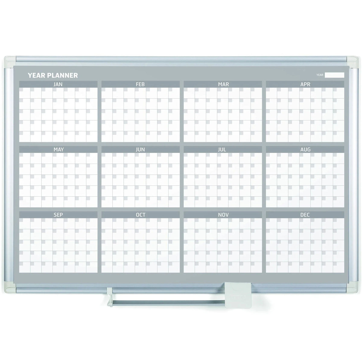 MasterVision 36’’ 12-Month Calendar Planning Board: Magnetic Dry Erase Aluminum - Yearly Organizer - Boards