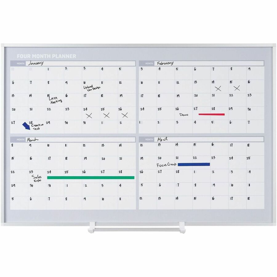 MasterVision 4-Month Magnetic Dry-Erase Planner - Front