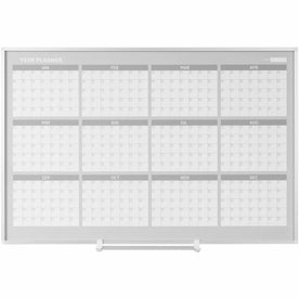MasterVision 48’’ Calendar Planning Board - Monthly Weekly Daily - Aluminum - Scratch Resistant - Dry Erase Surface