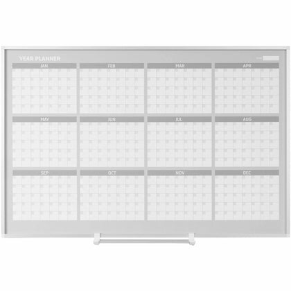 MasterVision 48’’ Calendar Planning Board - Monthly Weekly Daily - Aluminum - Scratch Resistant - Dry Erase Surface
