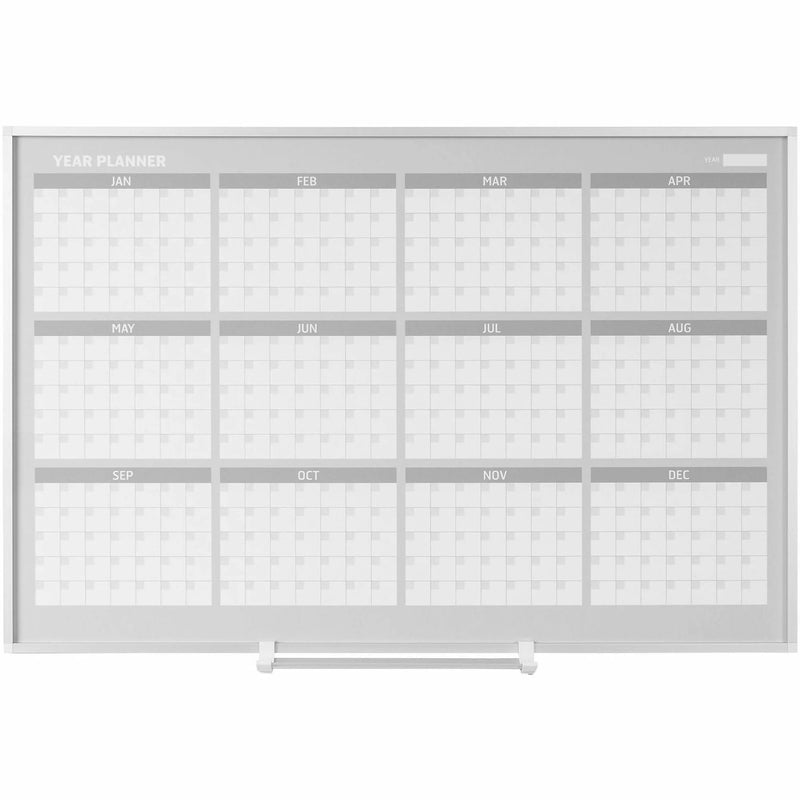 MasterVision 48’’ Calendar Planning Board - Monthly Weekly Daily - Aluminum - Scratch Resistant - Dry Erase Surface