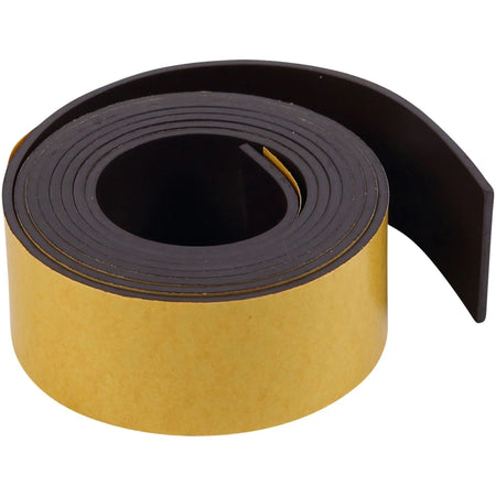 MasterVision Adhesive Magnetic Tape - 4 ft x 1’’ - Black - For Pictures Cards Documents