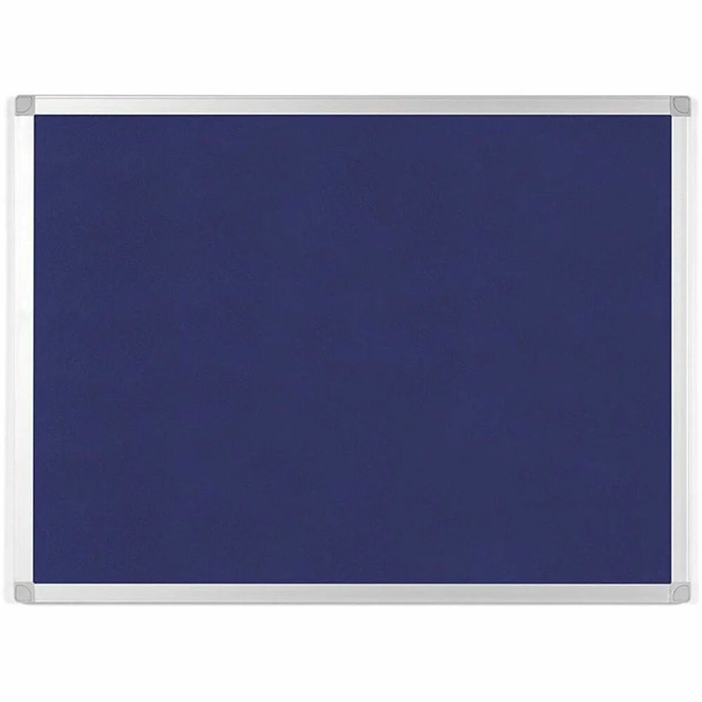 MasterVision Ayda Fabric Bulletin Board - Blue Tackable & Sleek - 24’’W x 0.5’’H - Boards