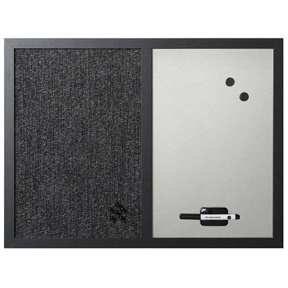 MasterVision Dry-Erase Combo Board: 18x24 Felt/Magnetic - Black MDF Frame - Boards