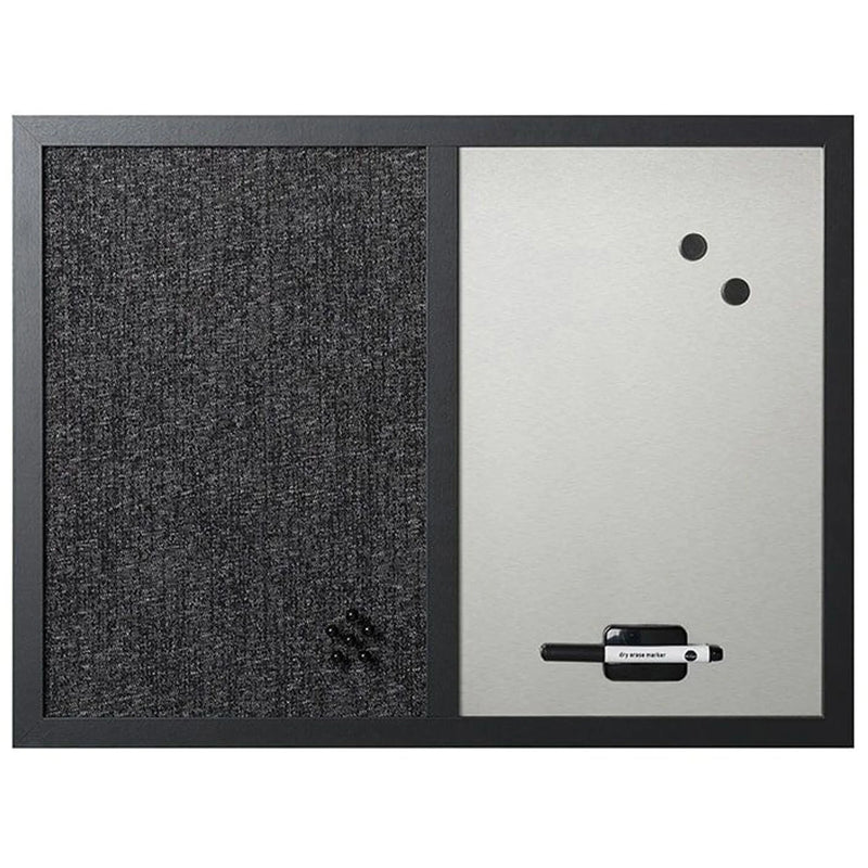 MasterVision Dry-Erase Combo Board: 18x24 Felt/Magnetic - Black MDF Frame - Boards