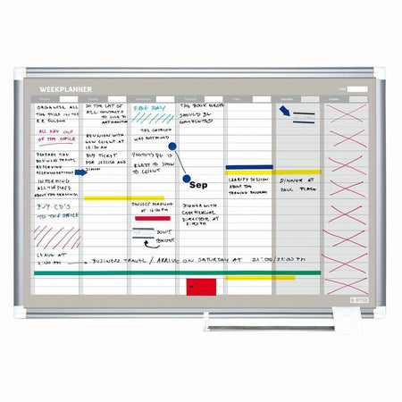 MasterVision Dry-erase Magnetic Planning Board - Front