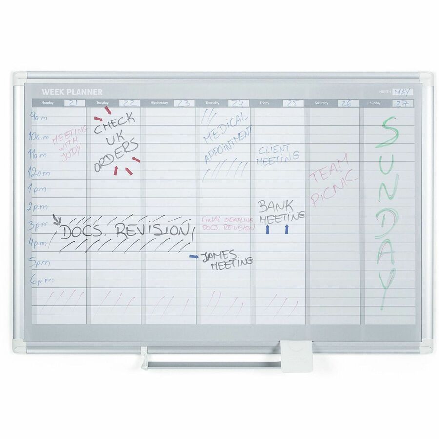 MasterVision Dry-erase Magnetic Planning Board - Rear