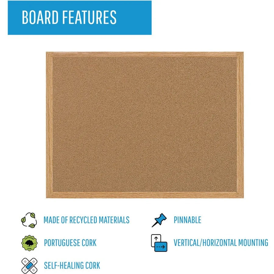 MasterVision Earth Series Recycled Cork Bulletin Board - 48x72 - Self-healing Surface - Boards