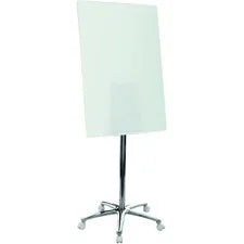 MasterVision Glass Mobile Easel - 26’’ (2.2 ft) Width x 38.5’’ (3.2 Height - Surface - Chrome Stand - Rectangle - 1