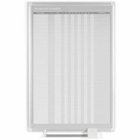 MasterVision In/Out Vertical Planner Board - 24x36’’ White Steel Surface - Planning Boards