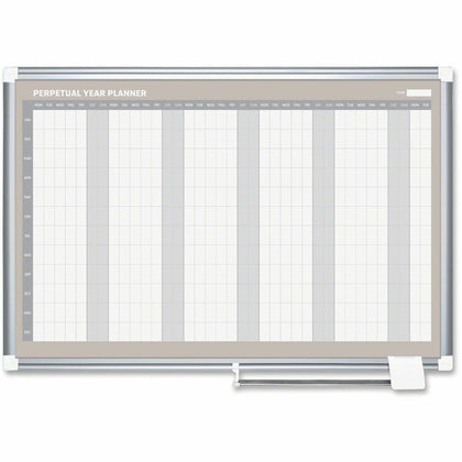 MasterVision Magnetic 12-Month Planner: Aluminum & Steel 36x48 - Durable Dry Erase - Calendar Boards