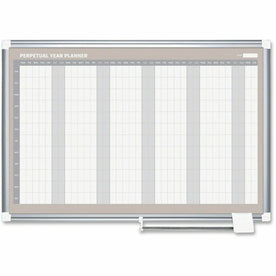 MasterVision Magnetic 12-Month Planner: Aluminum & Steel 36x48 - Durable Dry Erase - Calendar Boards