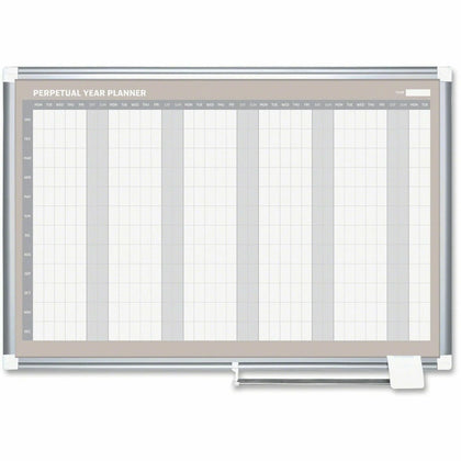 MasterVision Magnetic 12-Month Planner: Aluminum & Steel 36x48 - Durable Dry Erase - Calendar Boards