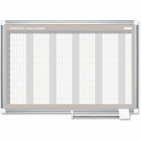 MasterVision Magnetic 12-Month Planner: Aluminum & Steel 36x48 - Durable Dry Erase - Calendar Boards