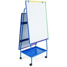 MasterVision Magnetic AdjustableDoublee-sided Easel - White Surface - Rectangle - Assembly Required - 1 Each - Easels