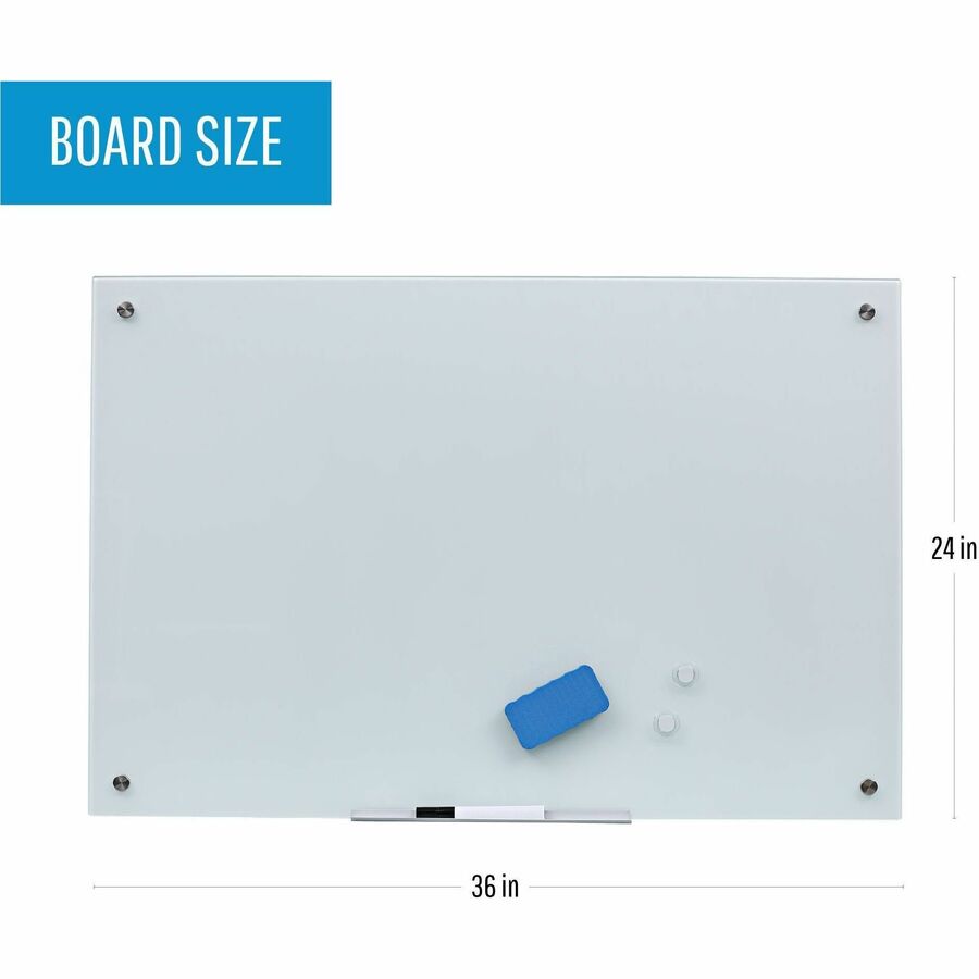 MasterVision Magnetic Glass Dry Erase Board - Front