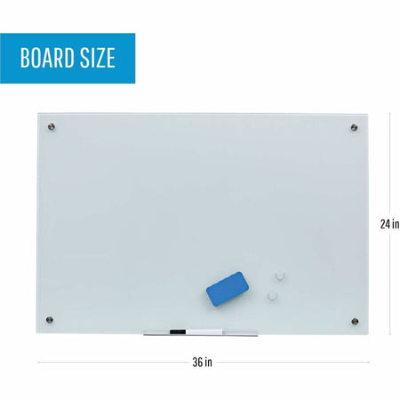 MasterVision Magnetic Glass Dry Erase Board - Front