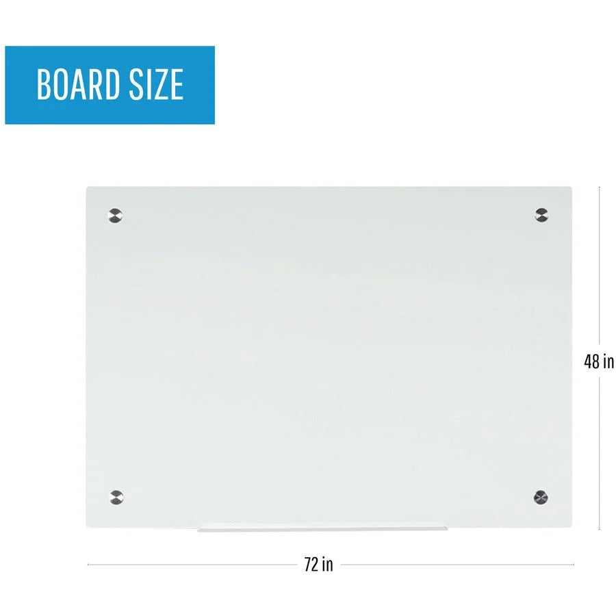 MasterVision Magnetic Glass Dry Erase Board - 48x72’’ White - Surface - Boards