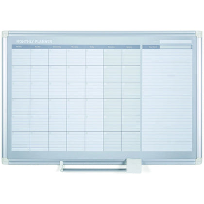 MasterVision Magnetic Gold Monthly Planner - 2’ x 3’ - Aluminum Surface - Calendar Boards
