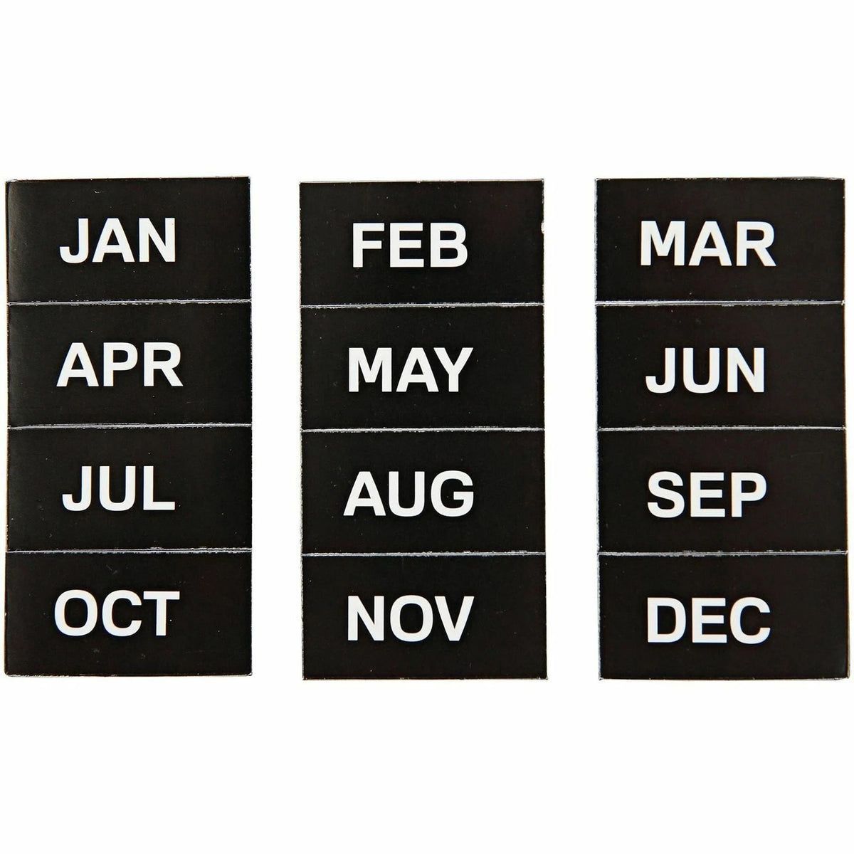 MasterVision Magnetic Monthly Calendar Characters - Learn Months - 1’’x2’’ - Black - 12 Pack - Board & Easel Accessories