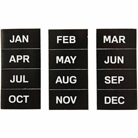 MasterVision Magnetic Monthly Calendar Characters - Learn Months - 1’’x2’’ - Black - 12 Pack - Board & Easel Accessories