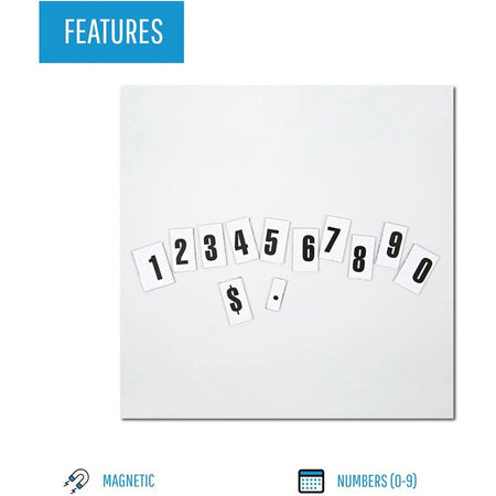 MasterVision Magnetic Numbers - Black Vinyl - 0.75’’ x 0.50’’ - 110/Pack - Letters &