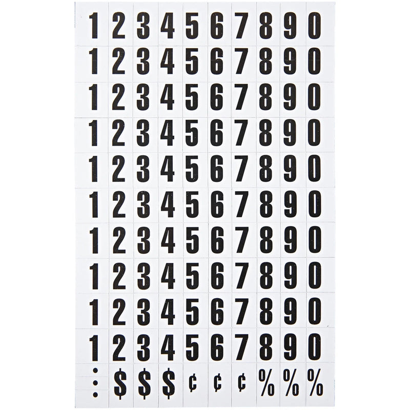 MasterVision Magnetic Numbers - Black Vinyl - 0.75’’ x 0.50’’ - 110/Pack - Letters &