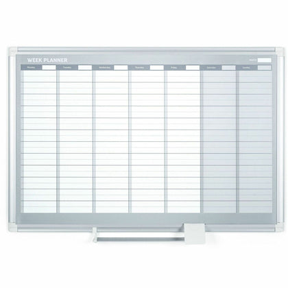 MasterVision Magnetic Planning Board: Weekly 1-Week Organizer - 24’’x36’’ Aluminum - Scratch & Ghost Resistant - Boards