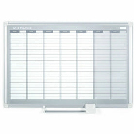 MasterVision Magnetic Planning Board: Weekly 1-Week Organizer - 24’’x36’’ Aluminum - Scratch & Ghost Resistant - Boards