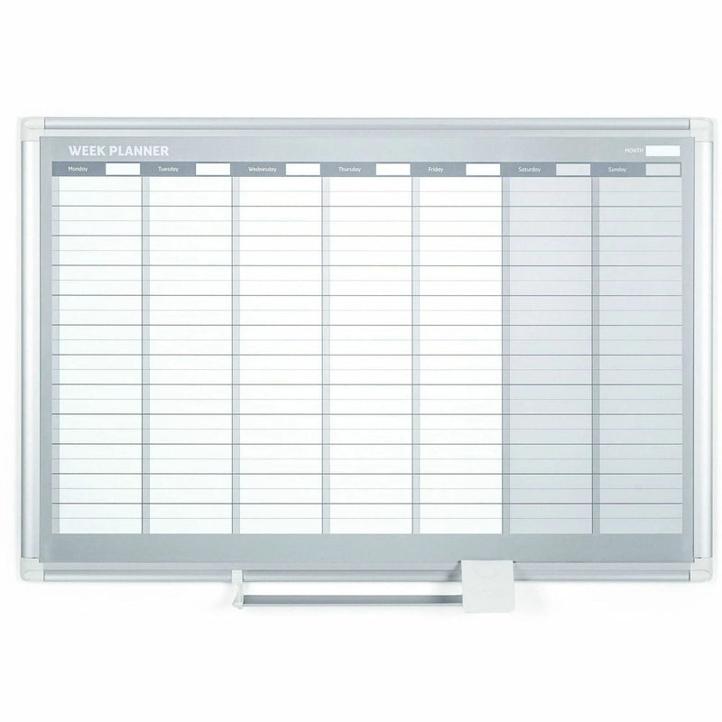 MasterVision Magnetic Planning Board: Weekly 1-Week Organizer - 24’’x36’’ Aluminum - Scratch & Ghost Resistant - Boards