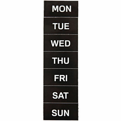 MasterVision Magnetic Weekday Calendar Characters - Learn Days - 1’’ x 2’’ - Black - 7 Pack - Board & Easel Accessories