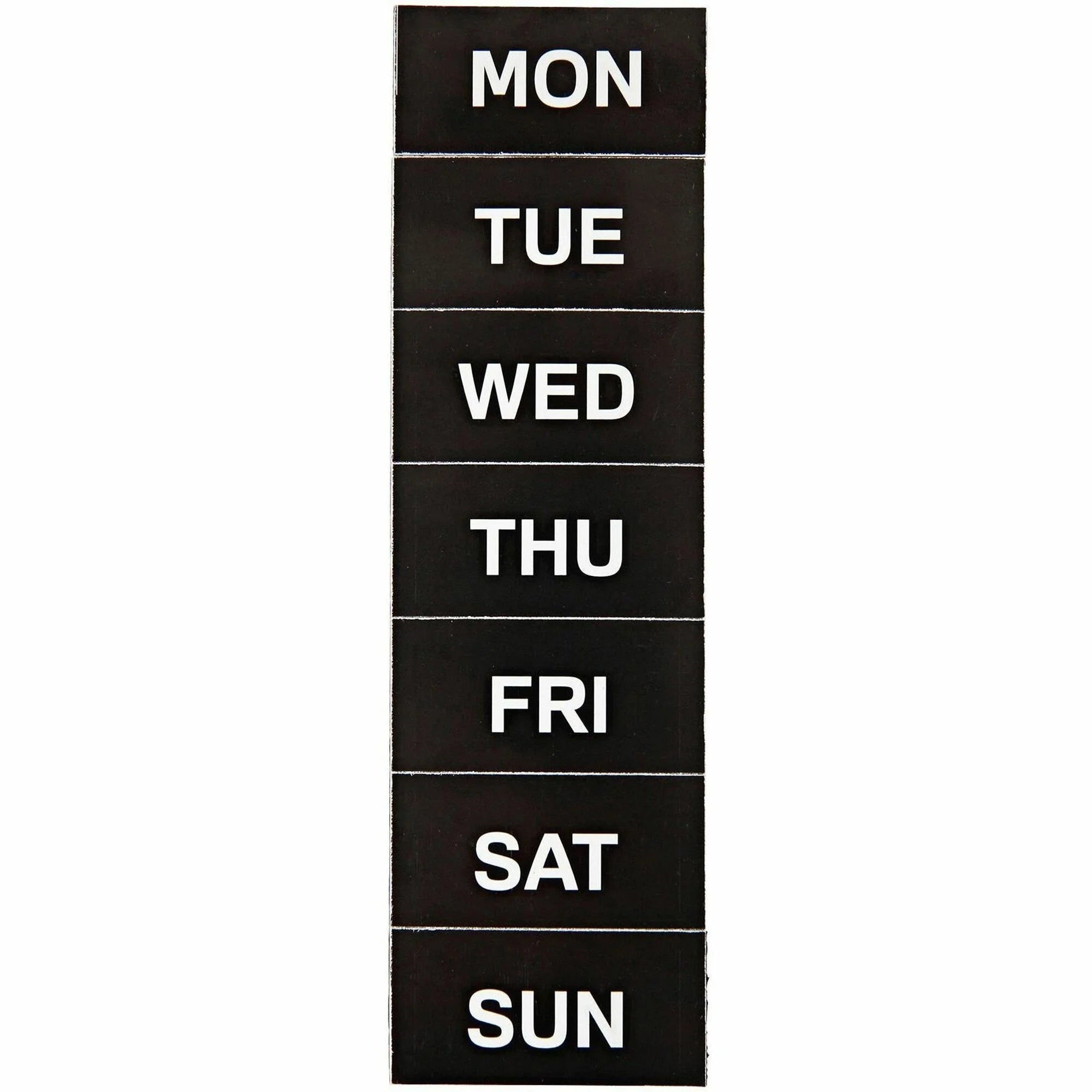 MasterVision Magnetic Weekday Calendar Characters - Learn Days - 1’’ x 2’’ - Black - 7 Pack - Board & Easel Accessories