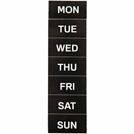 MasterVision Magnetic Weekday Calendar Characters - Learn Days - 1’’ x 2’’ - Black - 7 Pack - Board & Easel Accessories