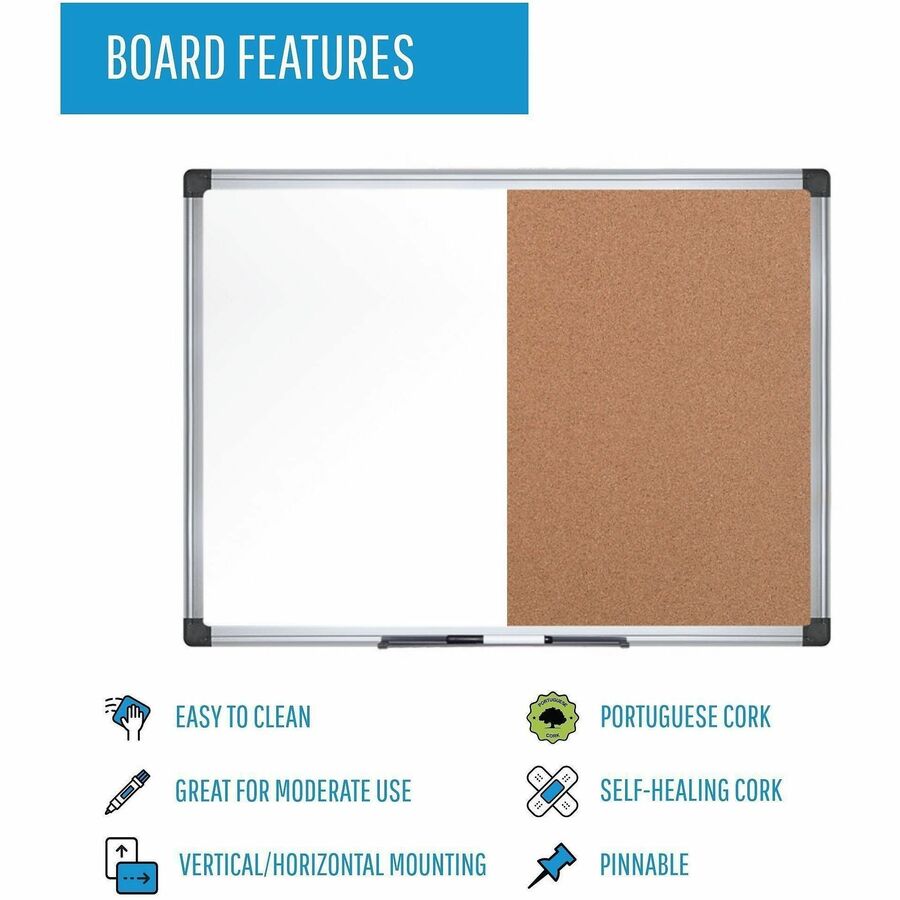 MasterVision Maya Series Dry-Erase Combo Board - Alternate-Image2