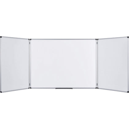MasterVision Maya Trio Magnetic Whiteboard - 36x96’’ - White Surface - Rectangle - Combo Boards