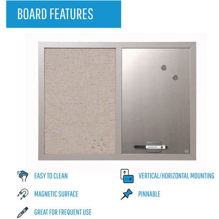 MasterVision MV Fabric/Dry-erase Bulletin Board - Alternate-Image2