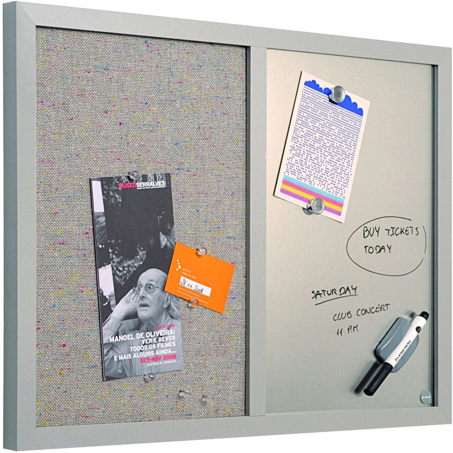 MasterVision MV Fabric/Dry-erase Bulletin Board - Right
