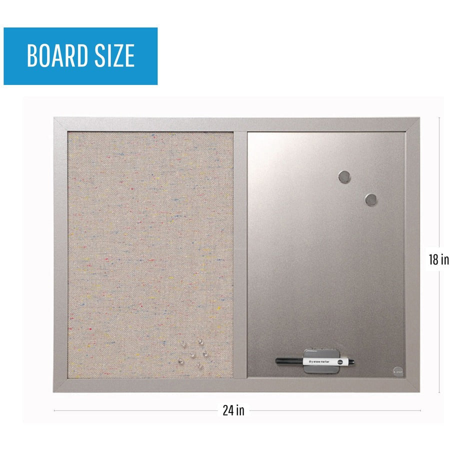 MasterVision MV Fabric/Dry-erase Bulletin Board - Alternate-Image1