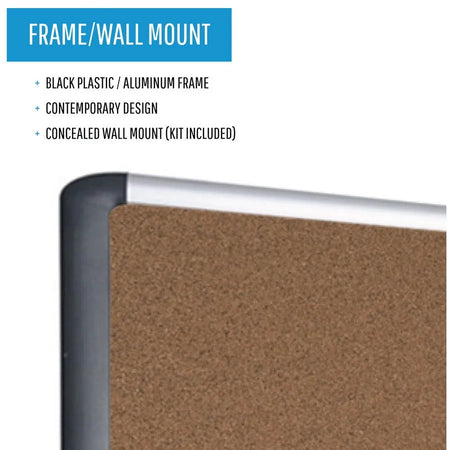 MasterVision MV TechCork Bulletin Board - 24x36 - Self-healing Cork Surface - & Easel Accessories