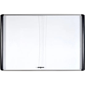 MasterVision Sliding Door Enclosed Board - 72x48’’ Porcelain Steel - Magnetic Scratch Resistant - Boards