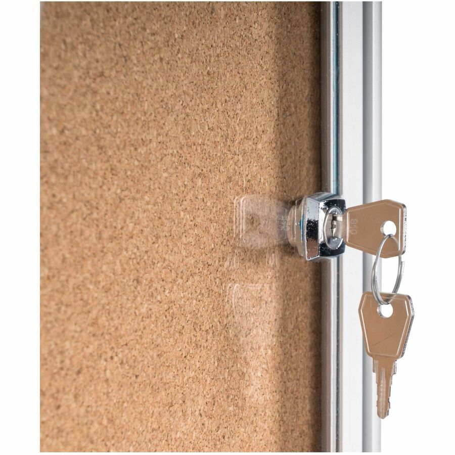 MasterVision SlimLine Enclore Top Hinged Cork Indoor Glaze Case - Right