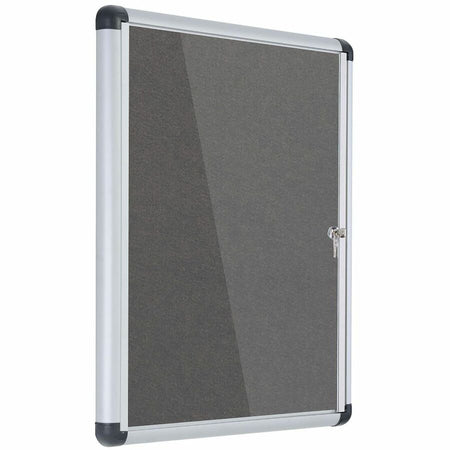 MasterVision SlimLine Magnetic Gray Fabric Enclosed Board - Right