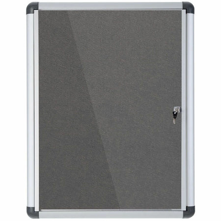 MasterVision SlimLine Magnetic Gray Fabric Enclosed Board - 2000